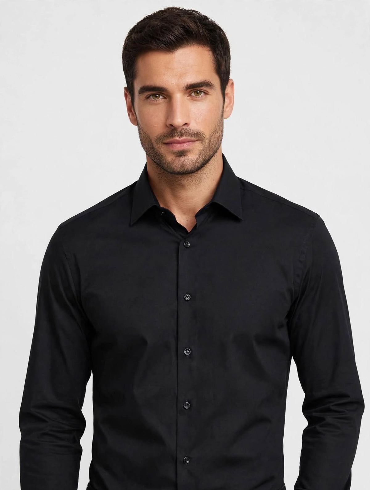 Camicia Uomo Antonio Basile Regular Fit Nera - Cotone Elasticizzato Elegante