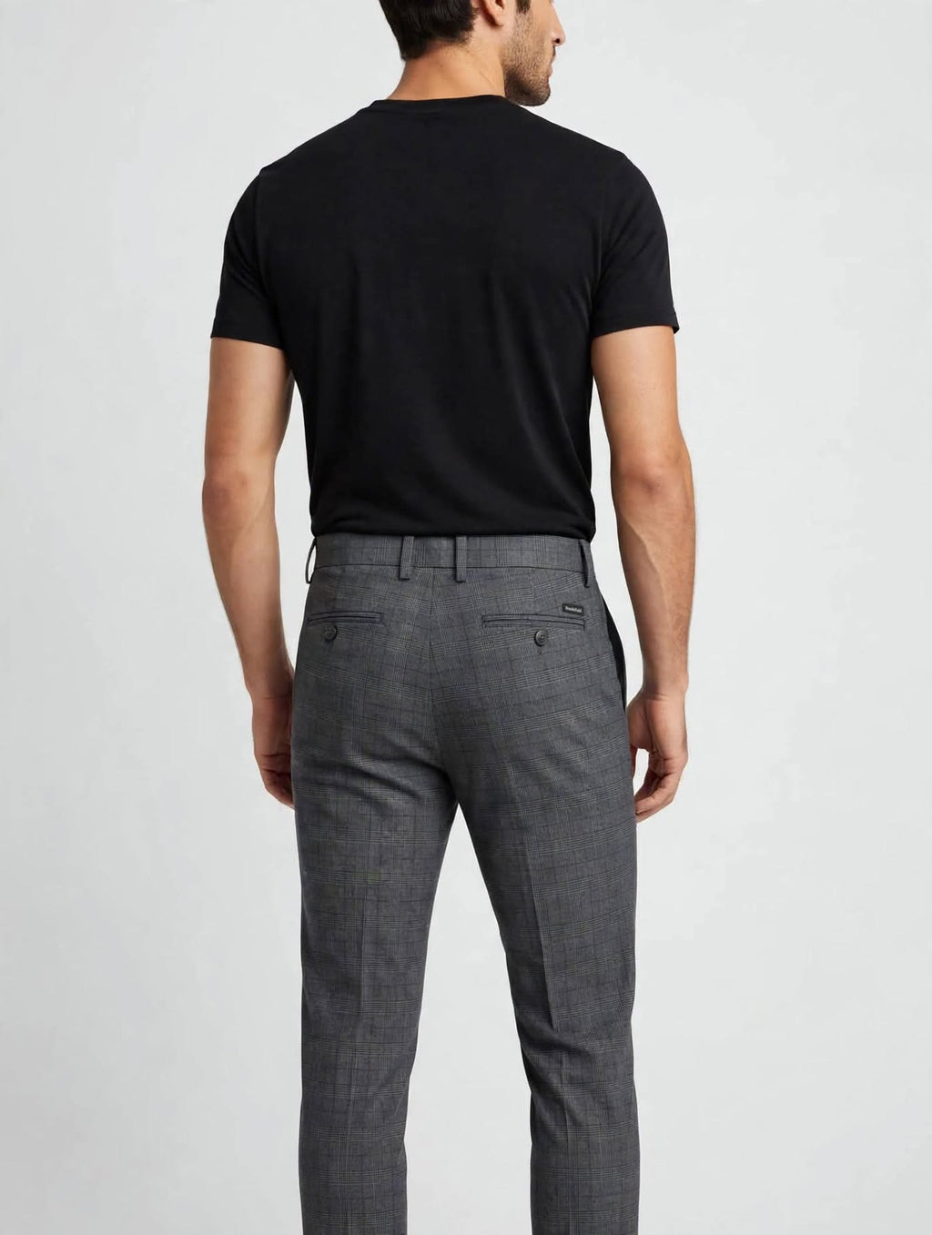 Brooksfield Chino Pants Slim Fit Comfort Waist Principe di Galles - 205A.B004 Grigio V0031