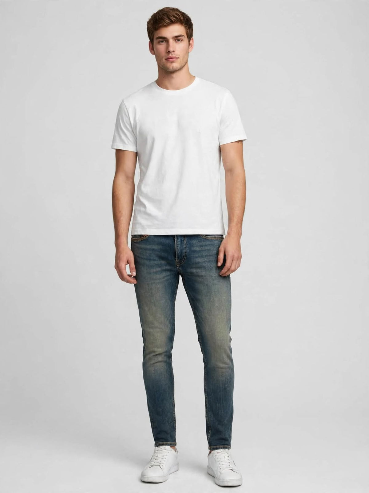Jack & Jones Jeans Uomo JJICLARK JJVINTAGE CB 169 NOOS - Blue Denim Vintage Lavato