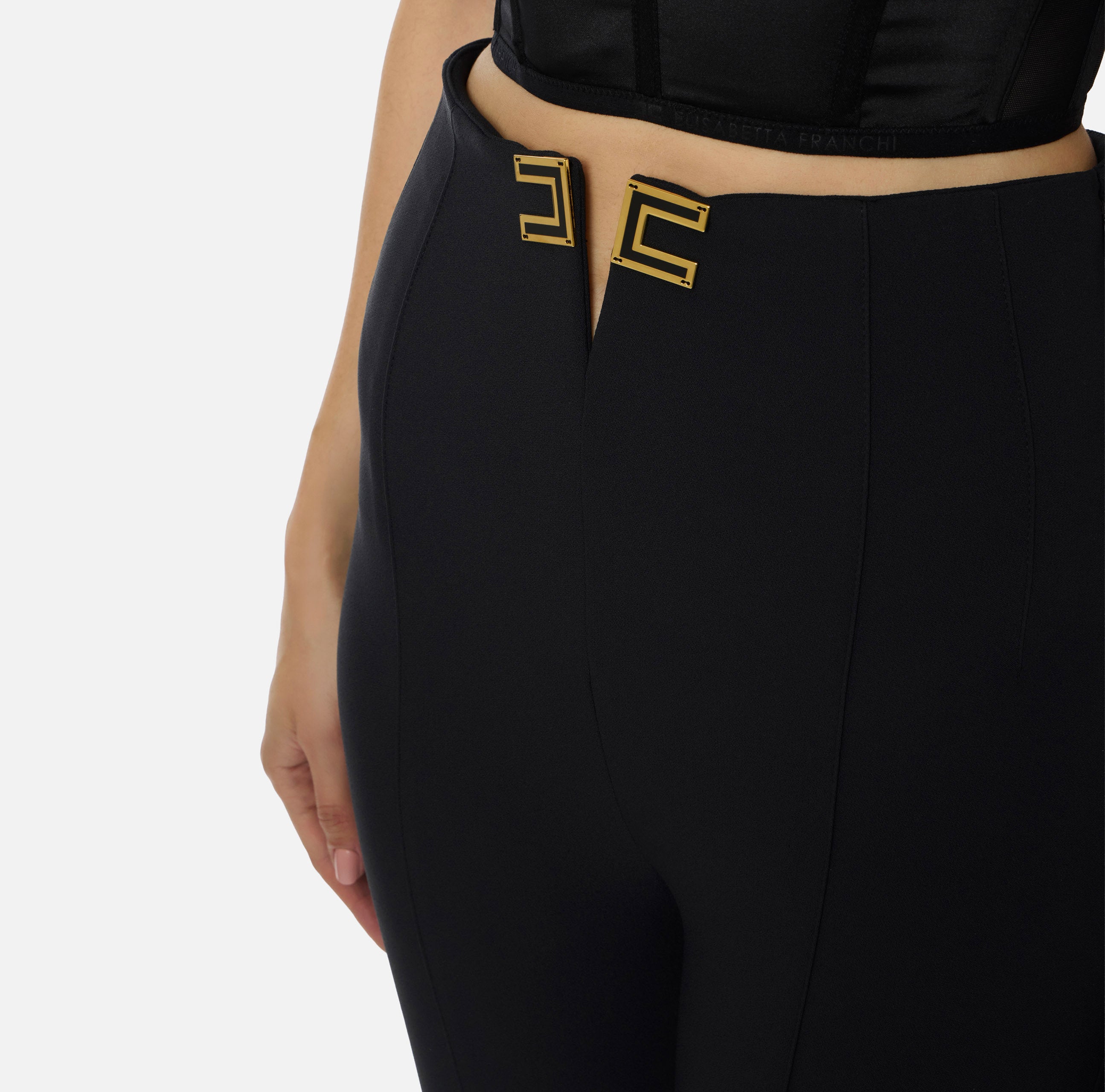 Pantaloni in doppio crêpe stretch Elisabetta Franchi