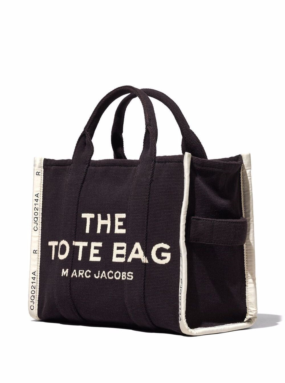 Marc Jacobs Borsa a Mano 'The Medium Tote' con Logo Ricamato a Contrasto in Misto Cotone