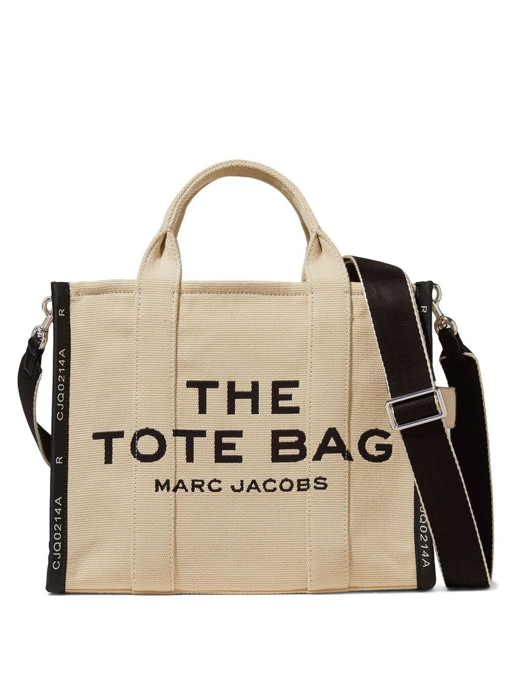 Marc Jacobs Borsa a Mano 'The Medium Tote' con Logo Ricamato a Contrasto in Misto Cotone